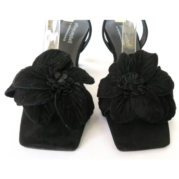 JEFFREY CAMPBELL Honolulu Floral Suede Ankle Strap Sandals Sz 7.5 - Picture 5 of 14